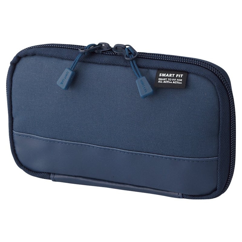 LIHIT LAB Compact Pen Case (Pencil Case), Water & Stain Repellent,3.5" x 6.5'', Navy (A7687-11) - Image 1